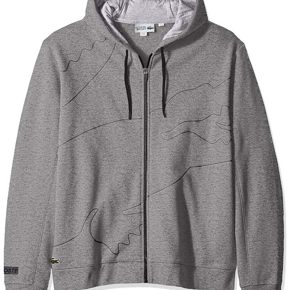 lacoste zip hoodie black